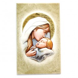 Quadro Madonna del bacio particolari in argento 37x23 cm