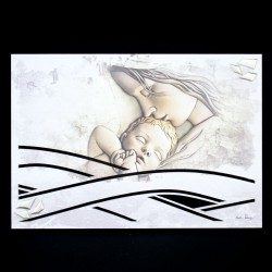 Quadro traforato Madonna con Bimbo 36x25 cm