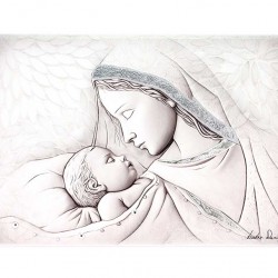 Quadro Madonna con Bambino 36x25 cm