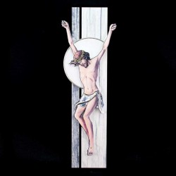 Quadro Cristo stilizzato colorazione B 14x41 cm