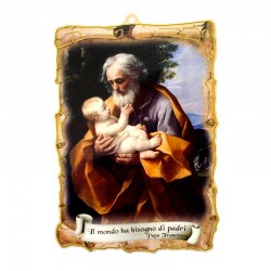 Pergamena San Giuseppe con Indulgenza in pvc 14x20 cm