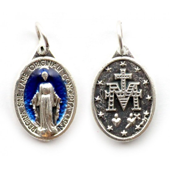 Milagrosa Virgen María Madre Plata Tono Italiano Medalla Colgante Católico  Hecho en Italia, Plata, No es una piedra preciosa