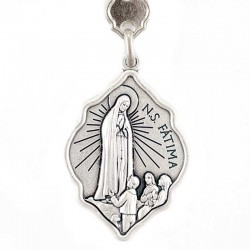 Portachiavi in metallo Madonna di Fatima 3x9 cm Cipolletti