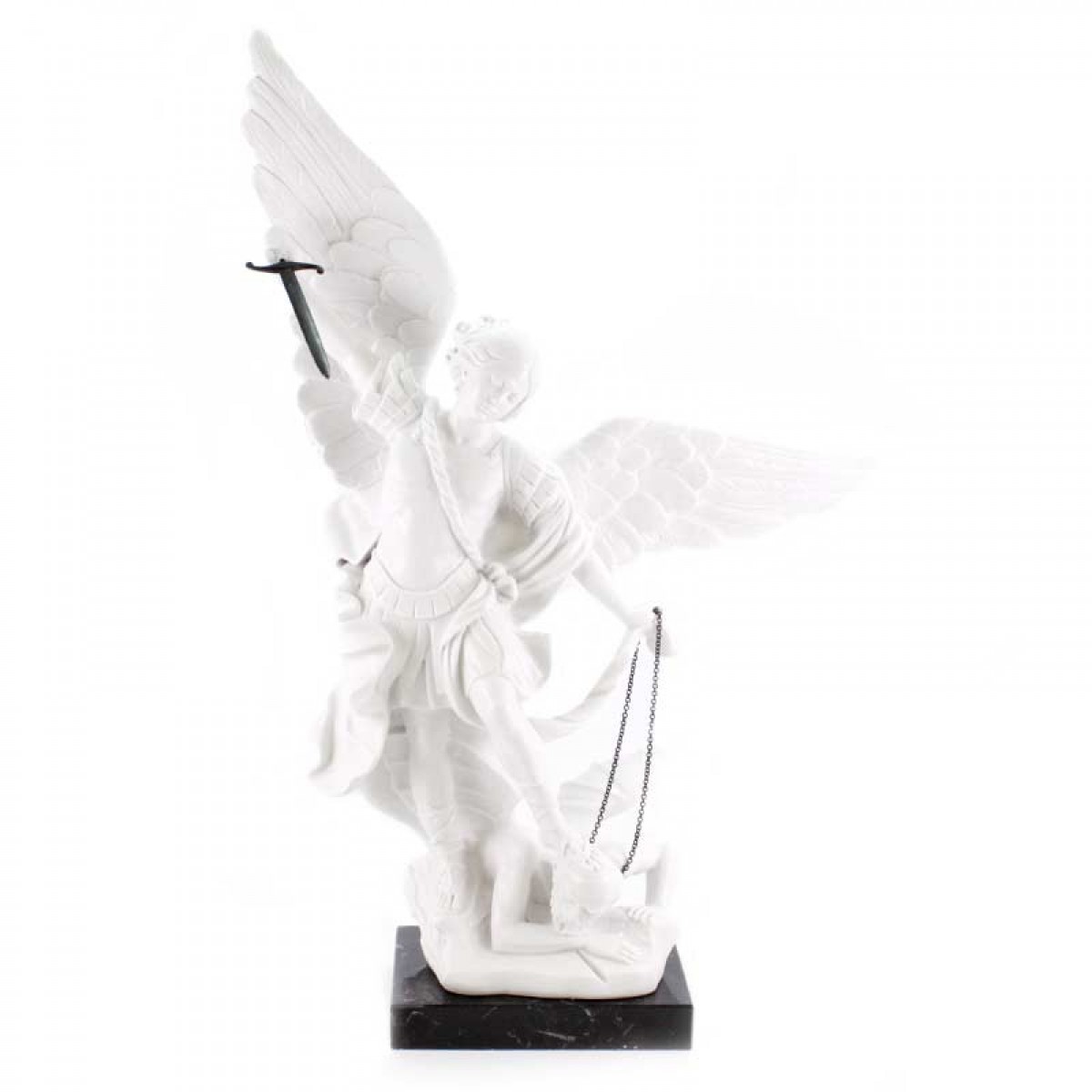 Statua San Michele Arcangelo in resina bianca 60 cm - 154001018