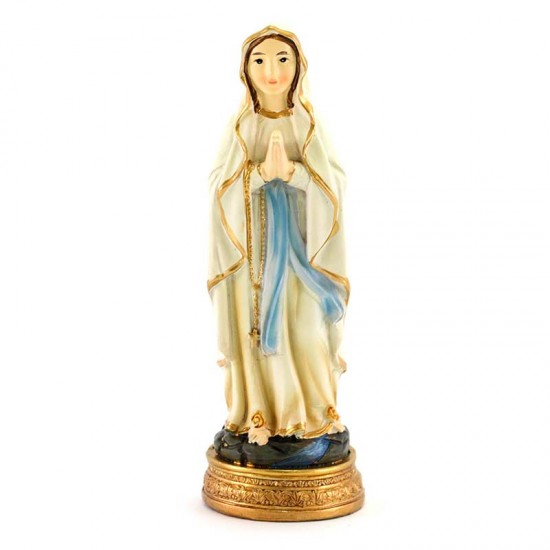 Statua Madonna di Lourdes in resina colorata 13 cm - 154001069 