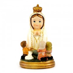 Statua Madonna di Fatima con pastorelli baby 9 cm