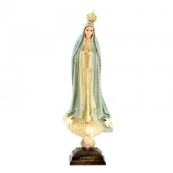 Statua Madonna di Fatima dipinta con occhi di vetro 44 cm