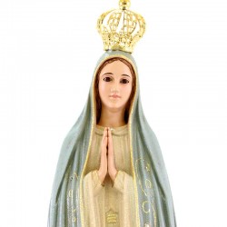 Statua Madonna di Fatima dipinta con occhi di vetro 55 cm