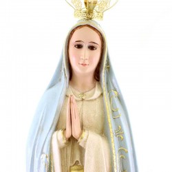 Statua Madonna di Fatima dipinta con occhi di vetro 95 cm