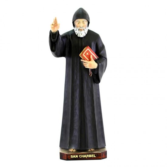 Saint Charbel statue in painted resin 30 cm - 154001245