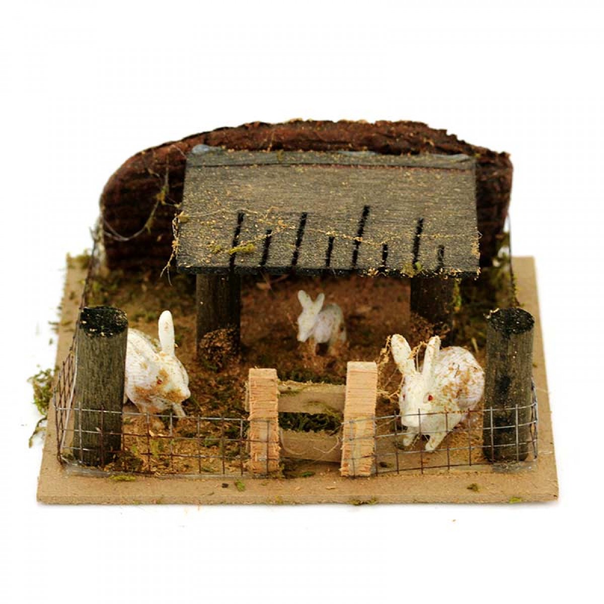 Miniatura Recinto per conigli 7x8x4 cm per presepe