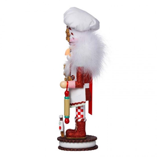 Soldatino Schiaccianoci Pregiato in Legno Azzurro Glitter Kurt Adler - H 15  cm - Il Villaggio di Babbo Natale