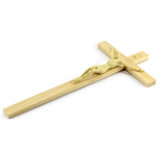 Crocifisso da parete in legno con Cristo in plastica - 20 cm, in legno,  Croci e crocifissi, Articoli Religiosi 
